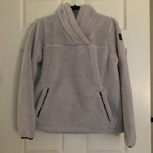 The North Face Cowl Neck Sherpa Pullover with Pockets - Medium